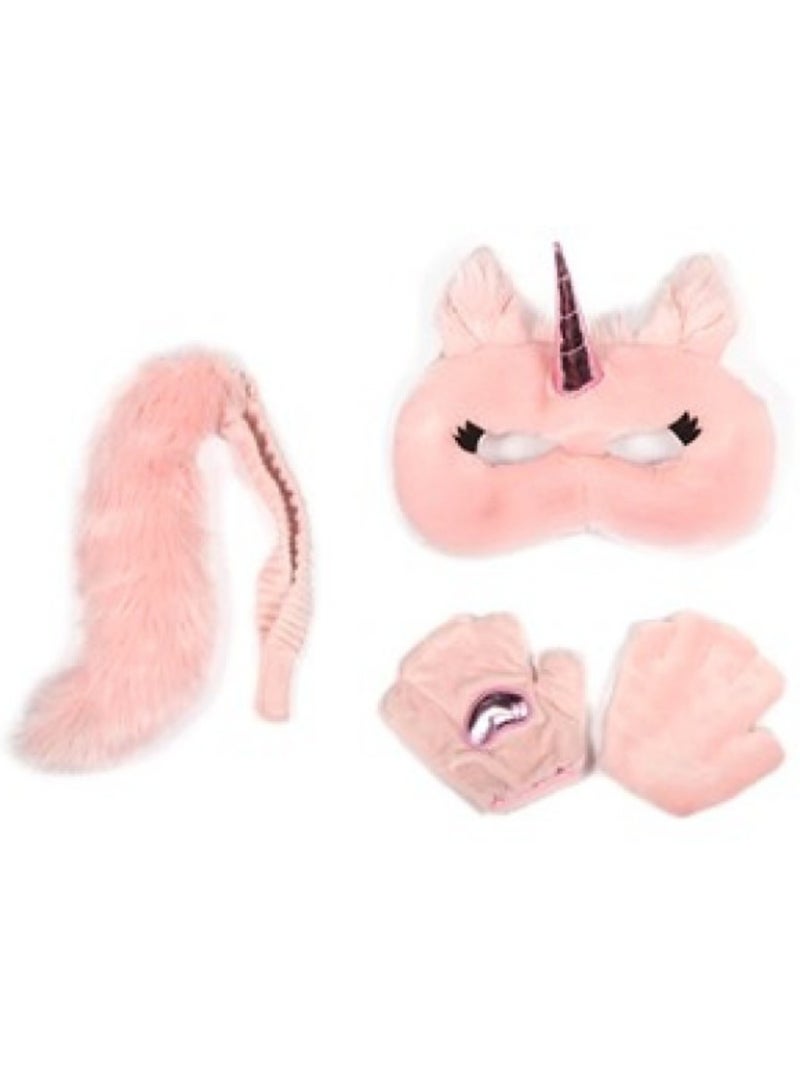 Ensemble de déguisement licorne rose - masque,gants et queue Multicolore - Kiabi