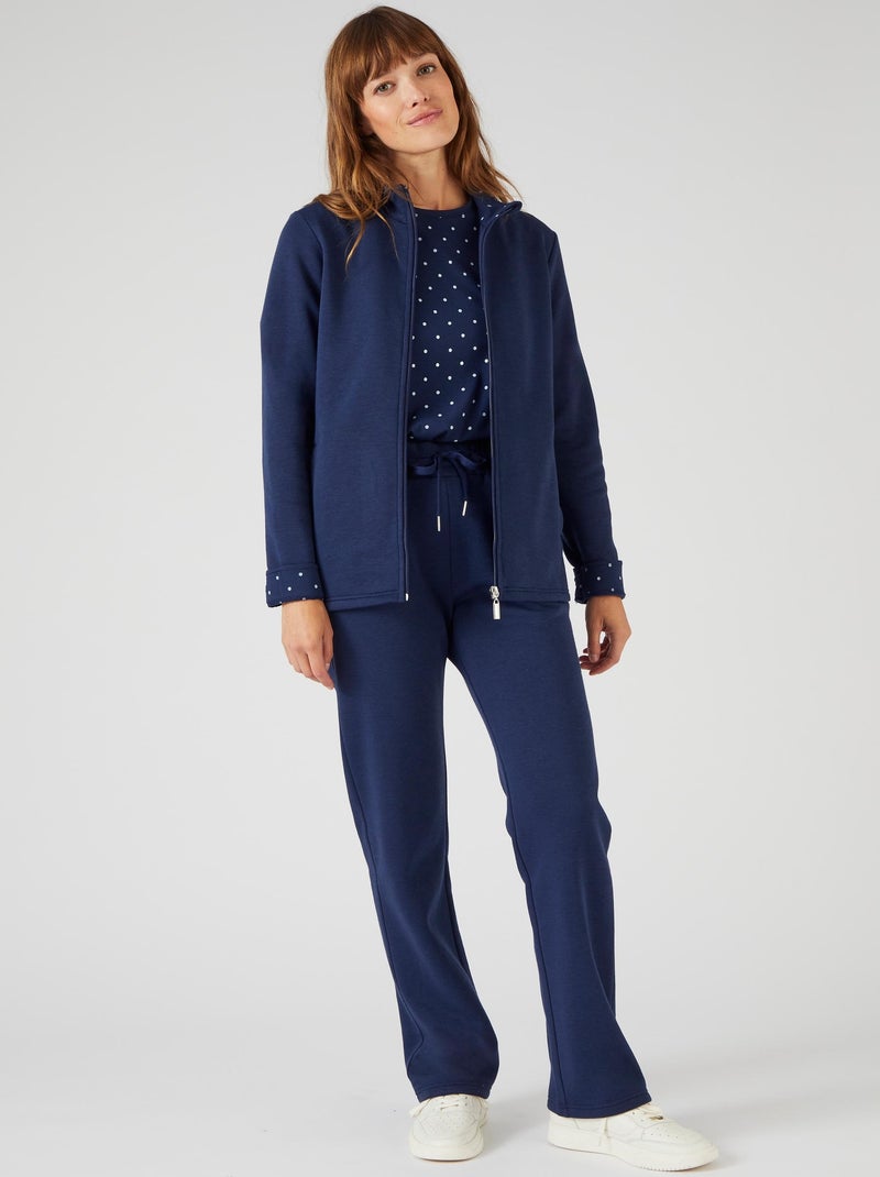 Ensemble de détente en molleton + T-shirt offert - Happy D. by Damart Bleu marine - Kiabi