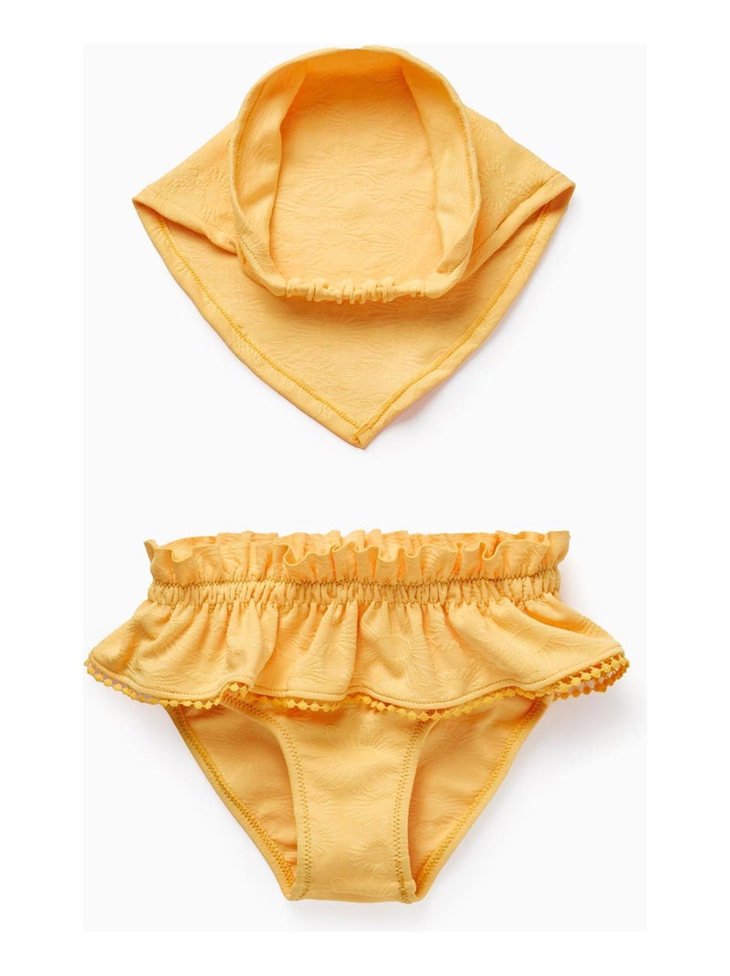 Ensemble de deux pièces pour bébé fille. Il se compose d'une culotte de bain jaune Jaune - Kiabi