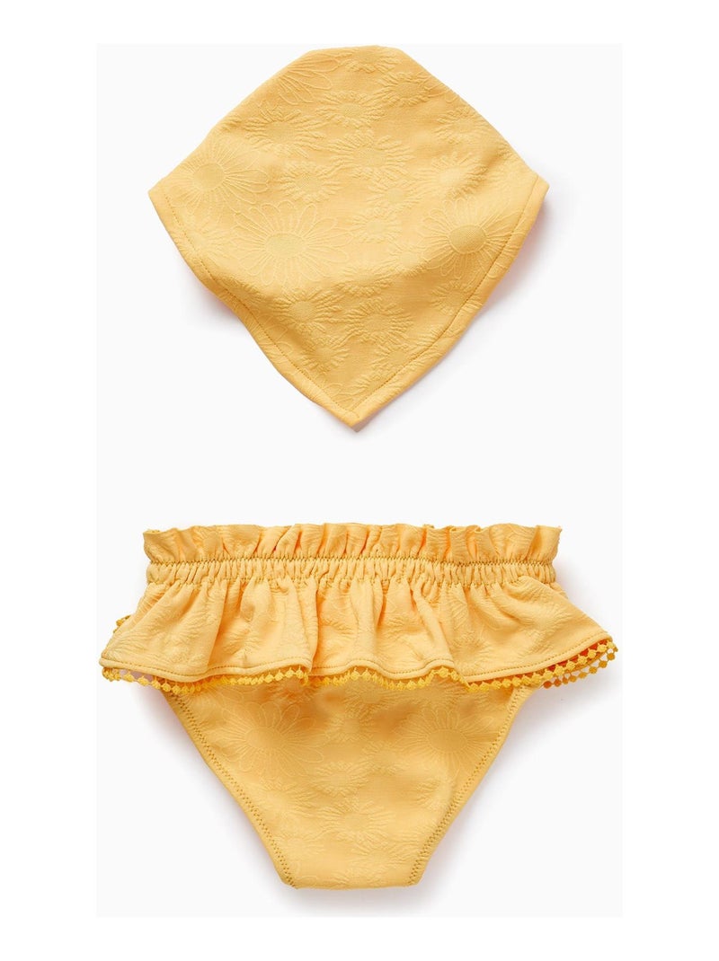 Ensemble de deux pièces pour bébé fille. Il se compose d'une culotte de bain jaune Jaune - Kiabi