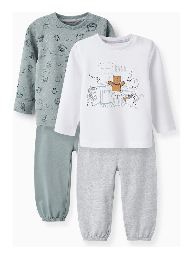 Ensemble de deux pyjamas essential line 'Zippy' Multicolore - Kiabi