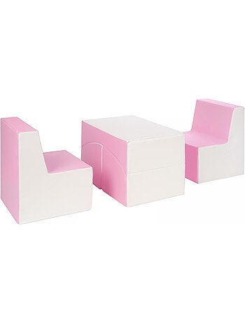 Ensemble de fauteuils chambre enfant blanc, rose (pastel)