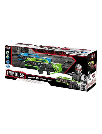 Ensemble de Fusils Laser Impulse Bleu et Vert pour Enfants
