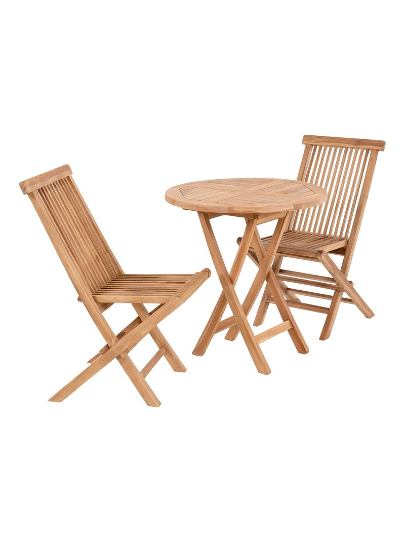 Ensemble de jardin Oviedo et Toledo - Table d'appoint et 2 chaises de salle à manger Beige - Kiabi