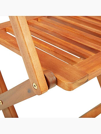 Ensemble de jardin pliable en acacia 7 pièces