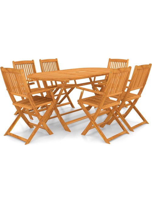 Ensemble de jardin pliable en acacia 7 pièces - Kiabi Ensemble de jardin pliable en acacia 7 pièces - Kiabi