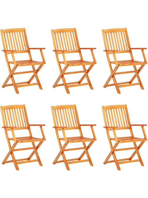 Ensemble de jardin pliable en acacia 7 pièces - Kiabi Ensemble de jardin pliable en acacia 7 pièces - Kiabi