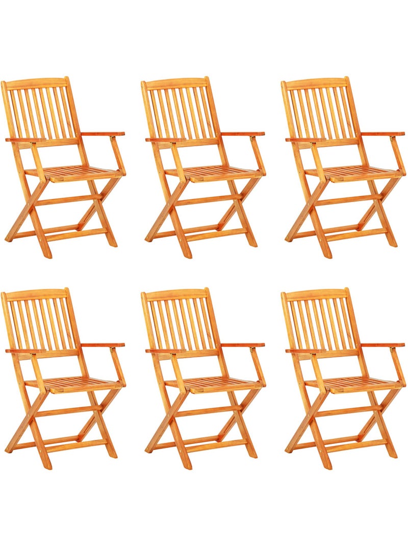 Ensemble de jardin pliable en acacia 7 pièces Beige - Kiabi