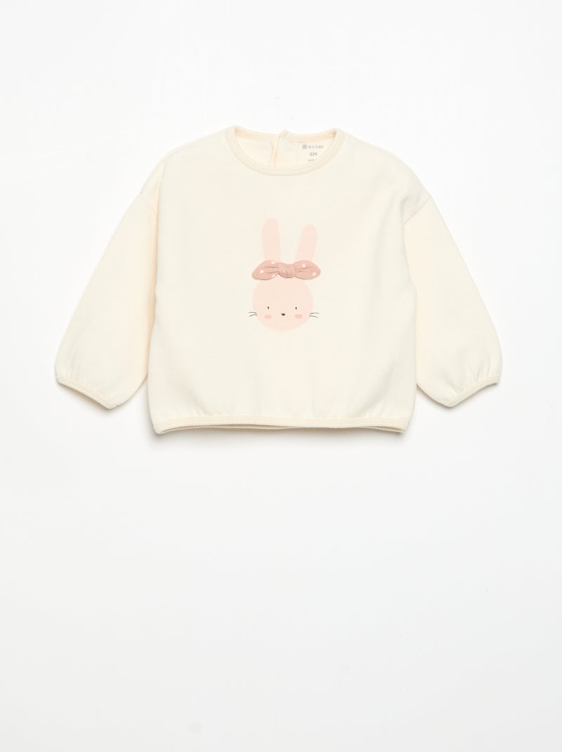 Ensemble de jogging 2 pièces - Sweat + pantalon Blanc - Kiabi