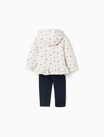 Ensemble de jogging 3 pièces en coton avec imprimé floral