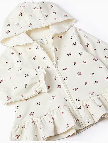 Ensemble de jogging 3 pièces en coton avec imprimé floral