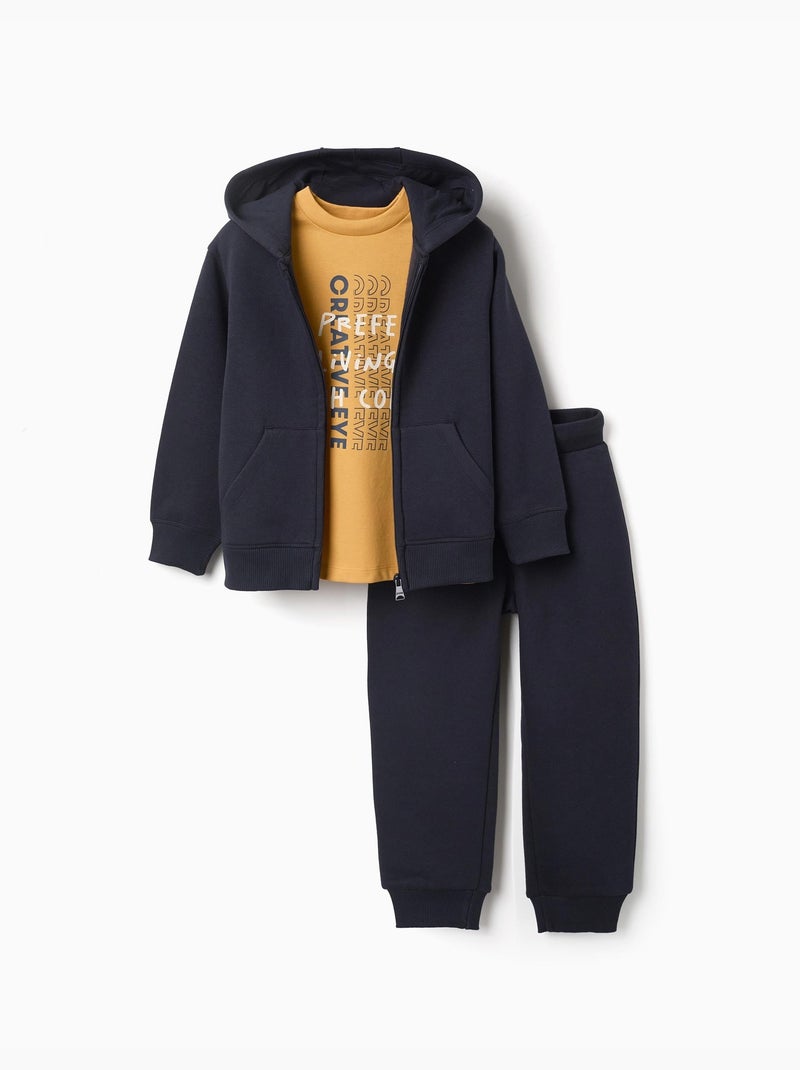 Ensemble de jogging 3 pièces en coton Bleu foncé - Kiabi