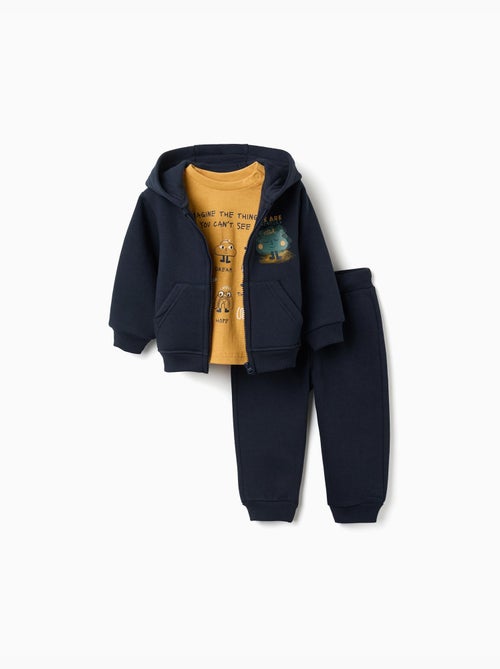 Ensemble de jogging 3 pièces en coton peigné - Kiabi