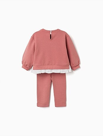 Ensemble de jogging en coton avec imprimé fleur en relief