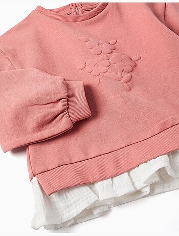 Ensemble de jogging en coton avec imprimé fleur en relief