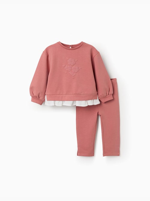 Ensemble de jogging en coton avec imprimé fleur en relief - Kiabi Ensemble de jogging en coton avec imprimé fleur en relief - Kiabi