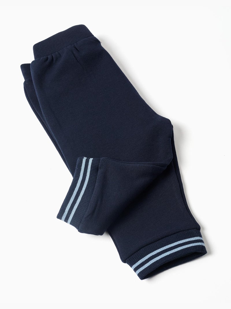 Ensemble de jogging en coton peigné à rayures Bleu foncé - Kiabi