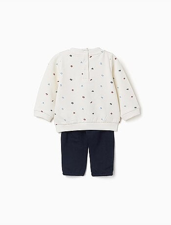 Ensemble de jogging en coton peigné avec broderie en bouclettes