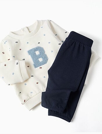Ensemble de jogging en coton peigné avec broderie en bouclettes