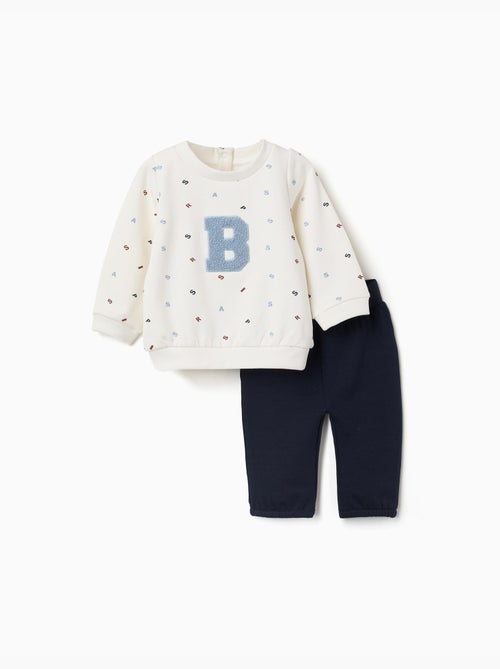 Ensemble de jogging en coton peigné avec broderie en bouclettes - Kiabi Ensemble de jogging en coton peigné avec broderie en bouclettes - Kiabi
