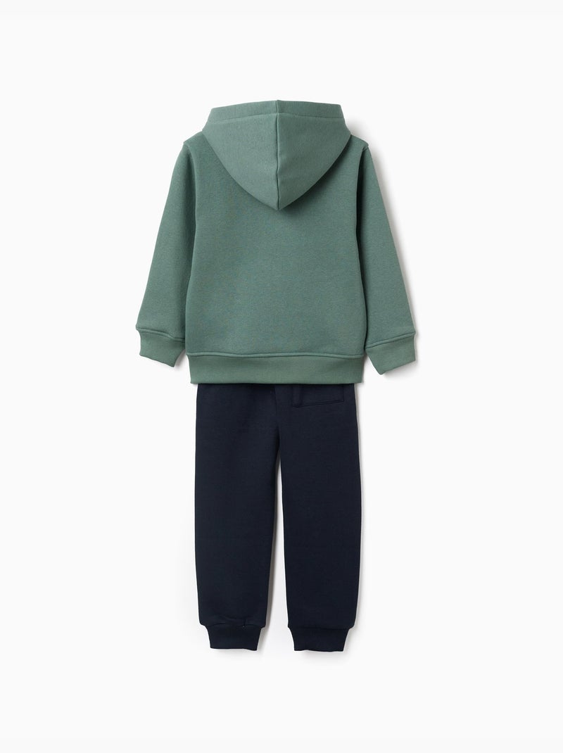 Ensemble de jogging en coton peigné avec imprimé art Vert foncé - Kiabi