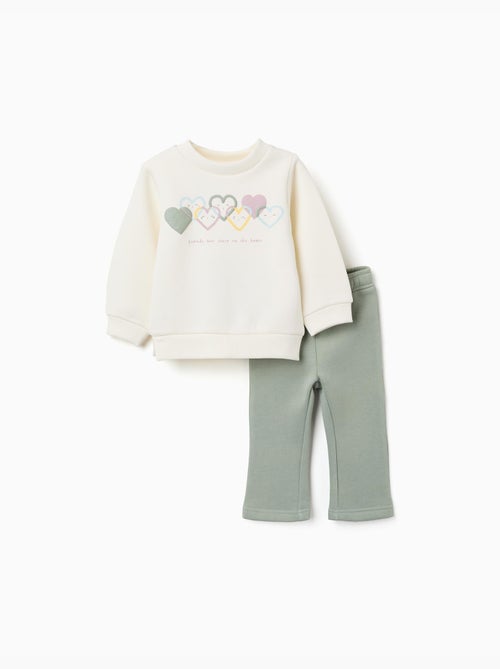 Ensemble de jogging en coton peigné avec imprimé cœur - Kiabi Ensemble de jogging en coton peigné avec imprimé cœur - Kiabi