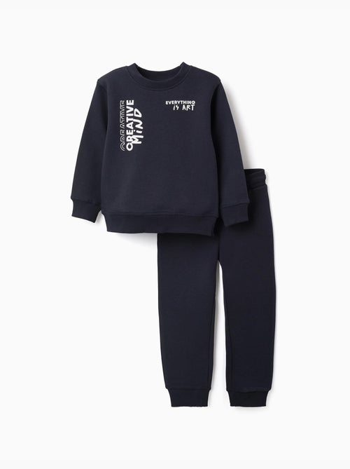 Ensemble de jogging en coton peigné avec imprimé creative - Kiabi