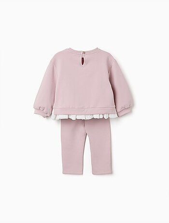 Ensemble de jogging en coton peigné avec imprimé de cœurs et pois