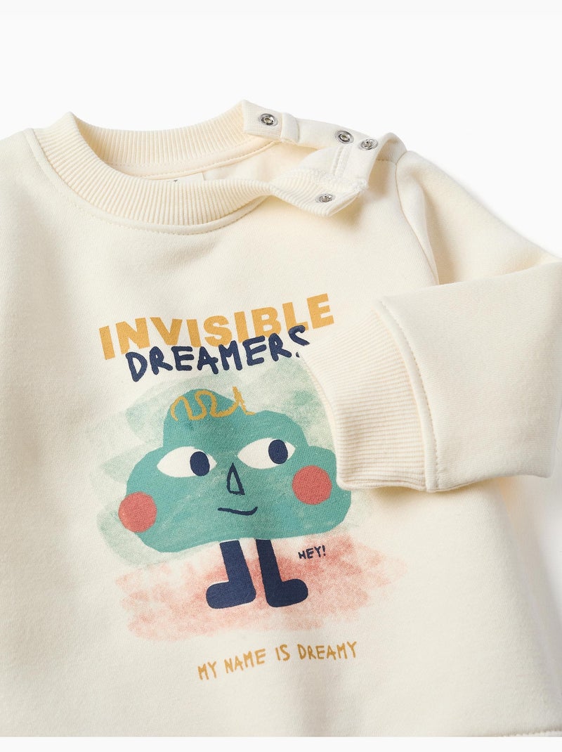 Ensemble de jogging en coton peigné avec imprimé Dreamers Blanc - Kiabi
