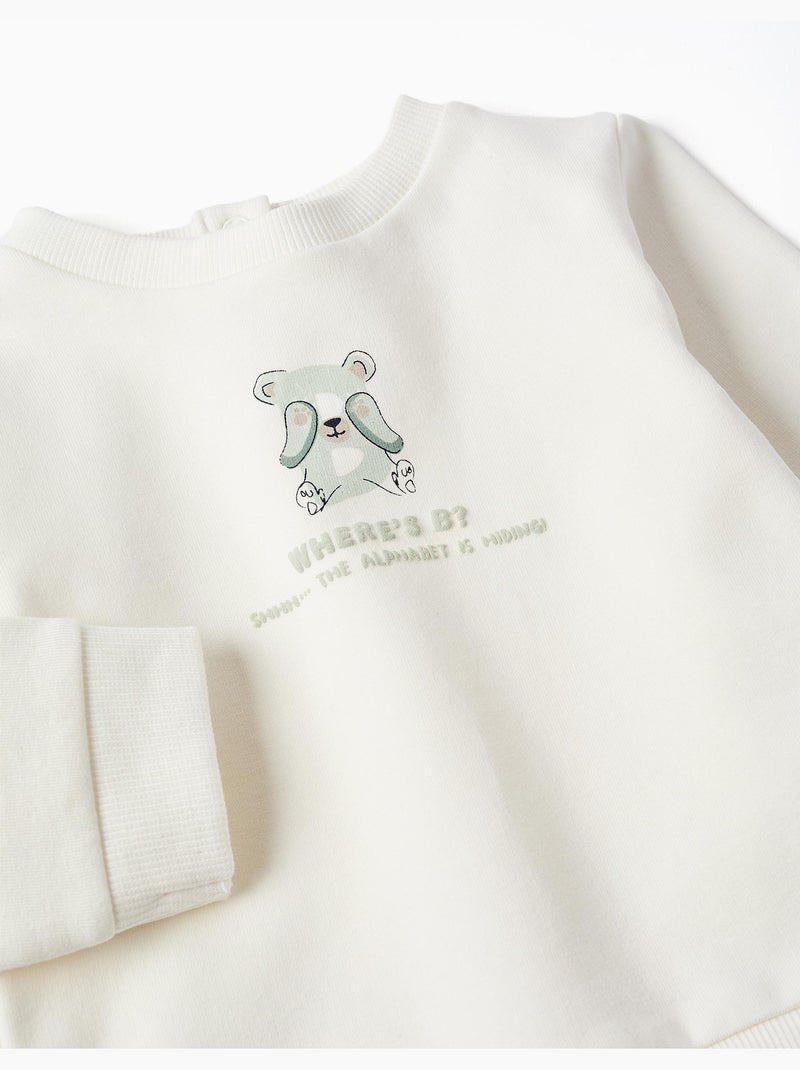 Ensemble de jogging en coton peigné avec imprimé en relief Vert clair - Kiabi