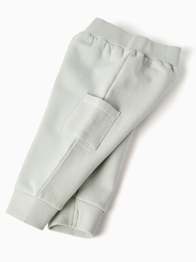 Ensemble de jogging en coton peigné avec imprimé en relief Vert clair - Kiabi