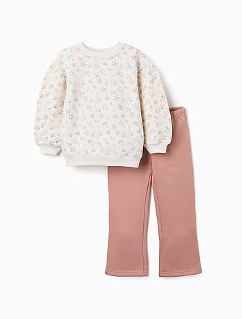 Ensemble de jogging en coton peigné avec imprimé floral