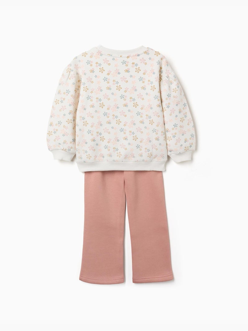 Ensemble de jogging en coton peigné avec imprimé floral Blanc - Kiabi