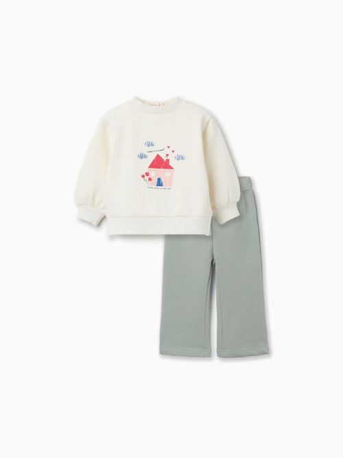 Ensemble de jogging en coton peigné avec imprimé maison - Kiabi Ensemble de jogging en coton peigné avec imprimé maison - Kiabi