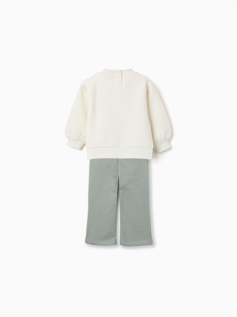 Ensemble de jogging en coton peigné avec imprimé maison Blanc - Kiabi