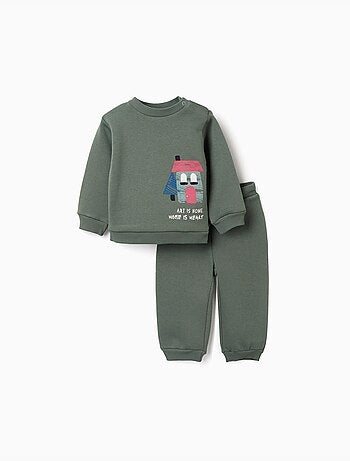 Ensemble de jogging en coton peigné avec imprimé maison