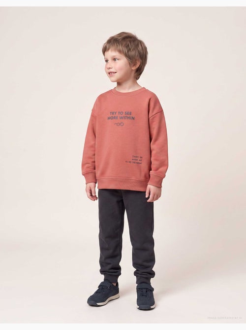 Ensemble de jogging en coton peigné avec imprimé - Kiabi
