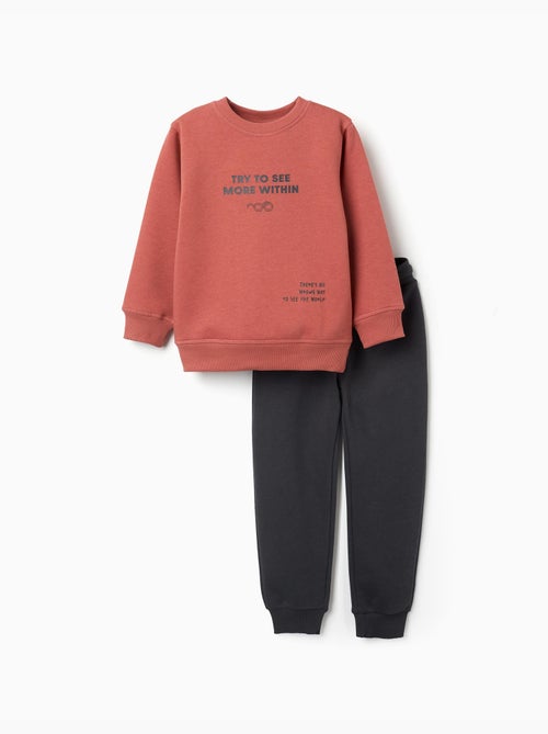 Ensemble de jogging en coton peigné avec imprimé - Kiabi