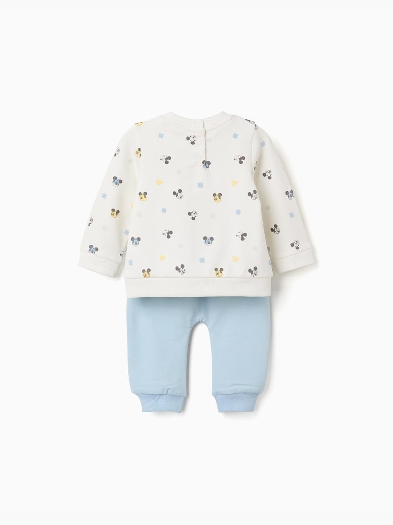 Ensemble de jogging en coton peigné avec motif Mickey Bleu clair - Kiabi