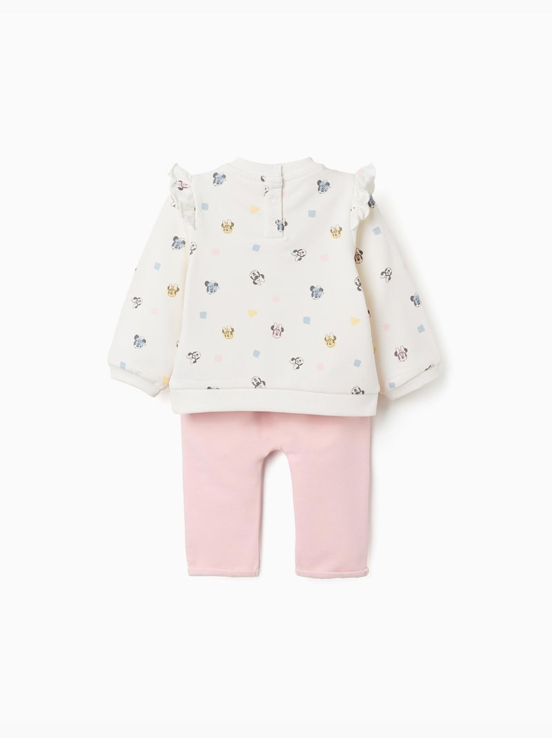 Ensemble de jogging en coton peigné avec motif Minnie Blanc - Kiabi