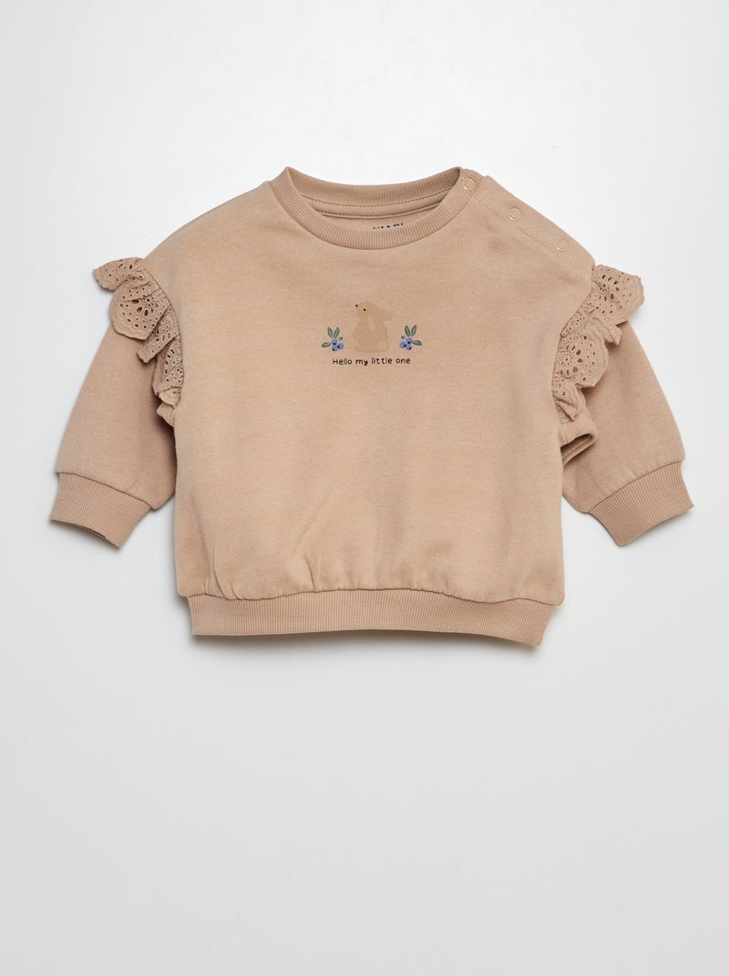 Ensemble de jogging en molleton - sweat + pantalon - 2 pièces Beige - Kiabi