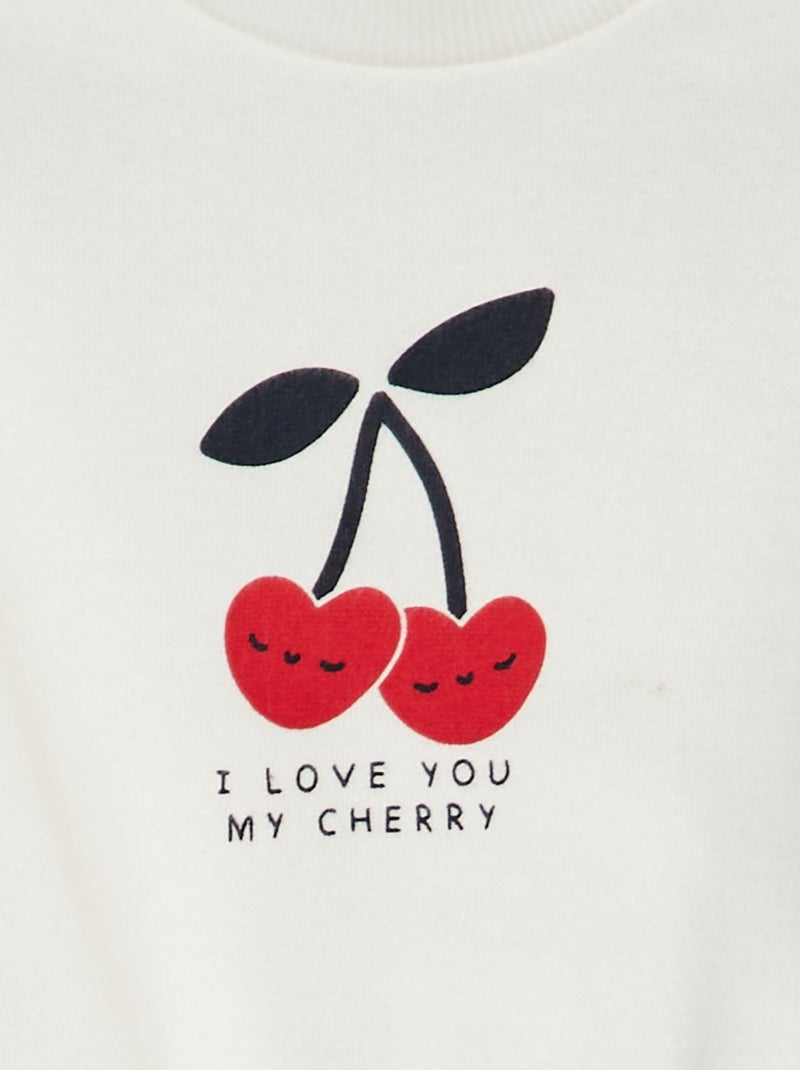 Ensemble de jogging en molleton - sweat + pantalon - 2 pièces Blanc - Kiabi