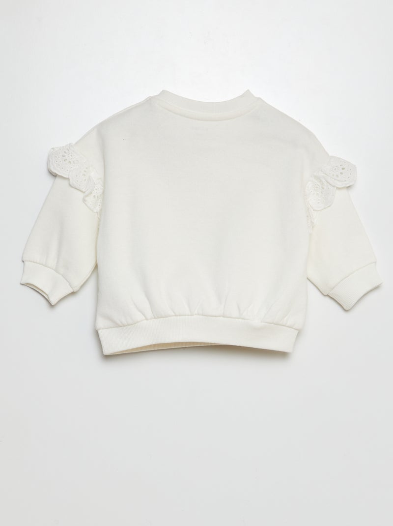 Ensemble de jogging en molleton - sweat + pantalon - 2 pièces Blanc - Kiabi