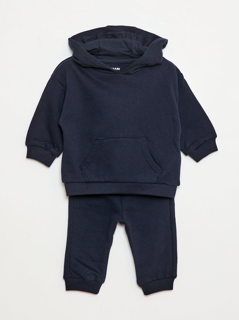 Ensemble de jogging en molleton uni sweat + pantalon - 2 pièces Bleu - Kiabi