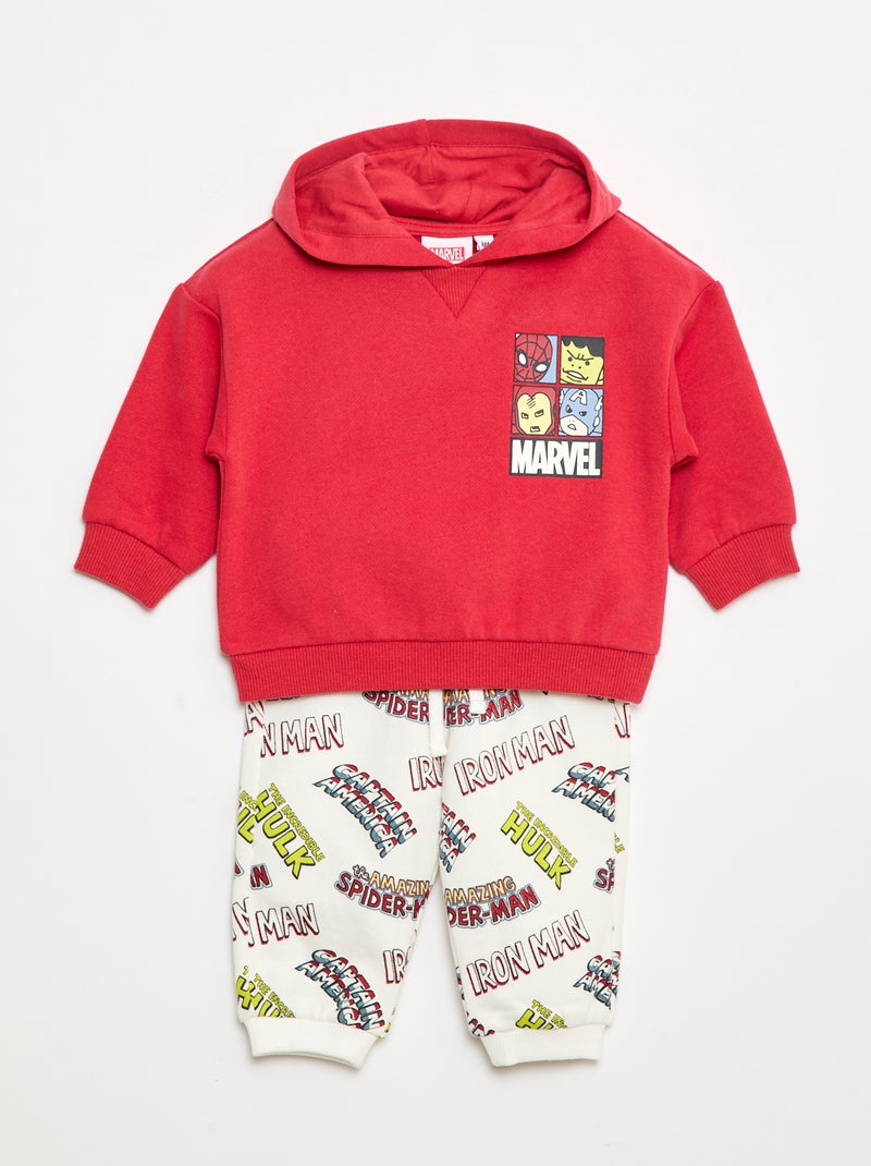 Ensemble de jogging 'Marvel' sweat à capuche + pantalon - 2 pièces Rouge - Kiabi