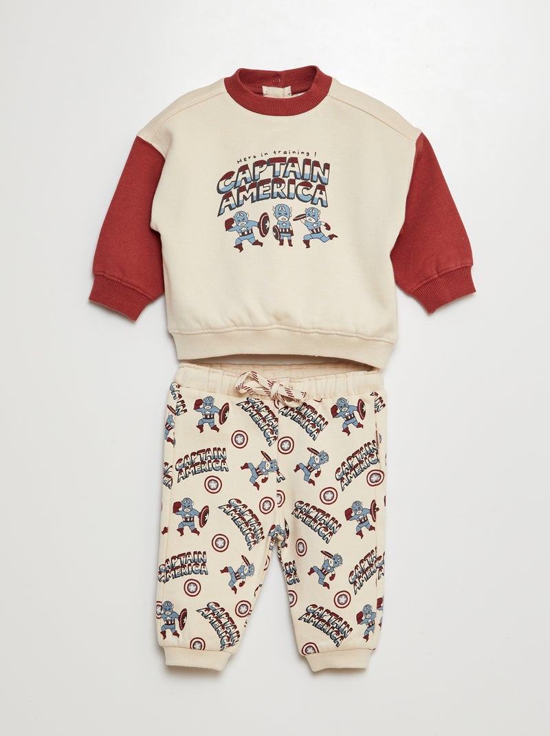 Ensemble de jogging sweat + pantalon 'Captain America' - 2 pièces Marron - Kiabi