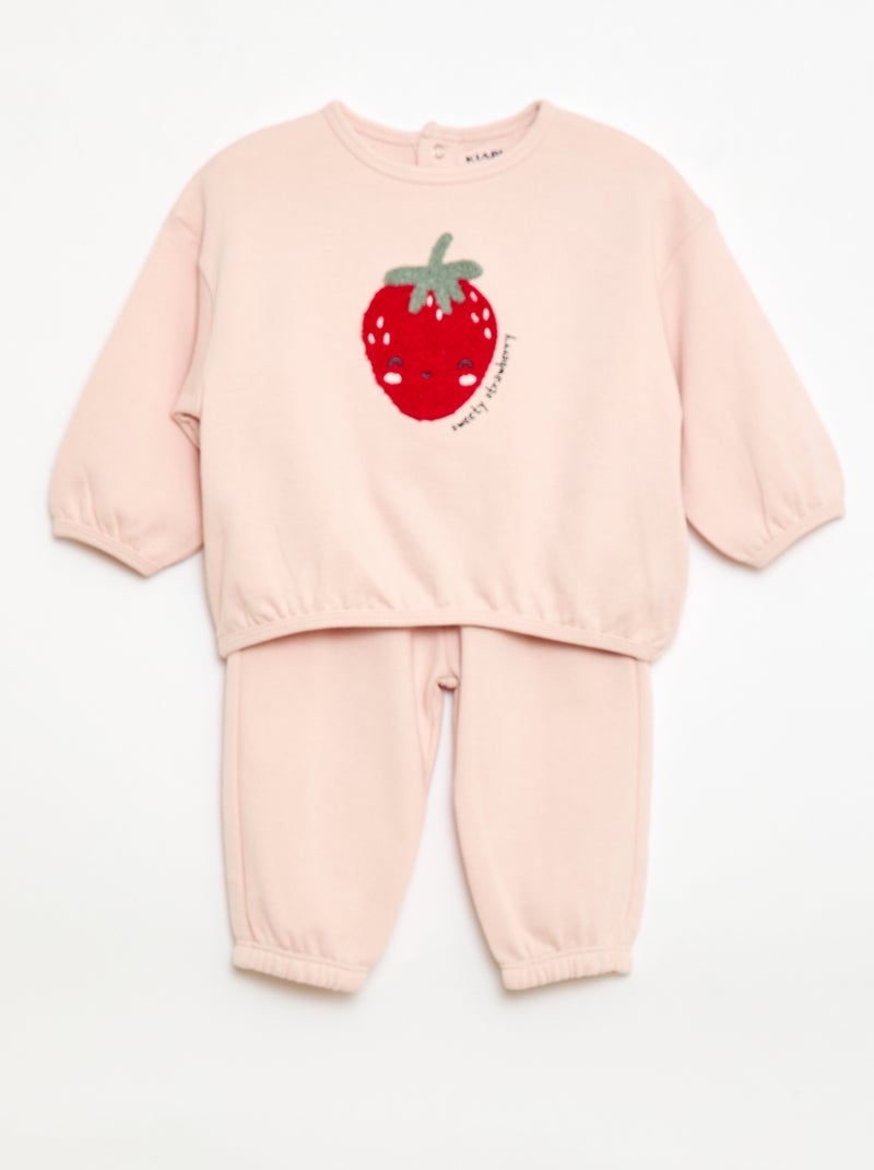 Ensemble de jogging sweat + pantalon Rose - Kiabi