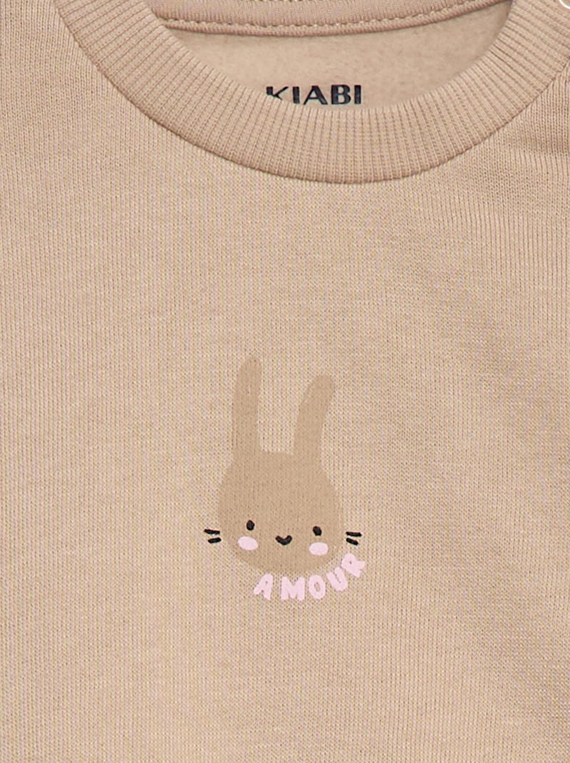 Ensemble de jogging sweat volanté + pantalon - 2 pièces Beige - Kiabi