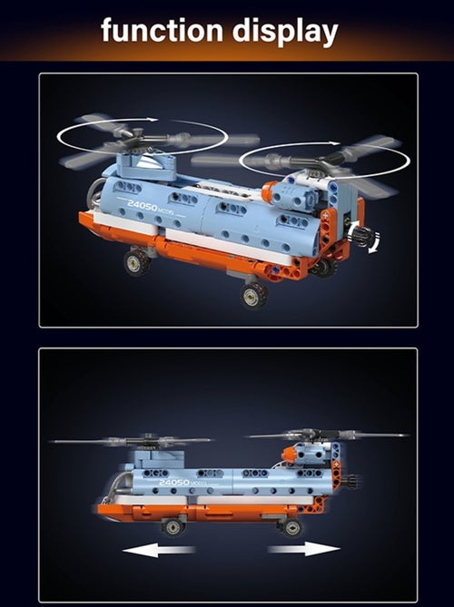Ensemble de jouets de construction d'hélicoptère à rotor tandem - Kiabi