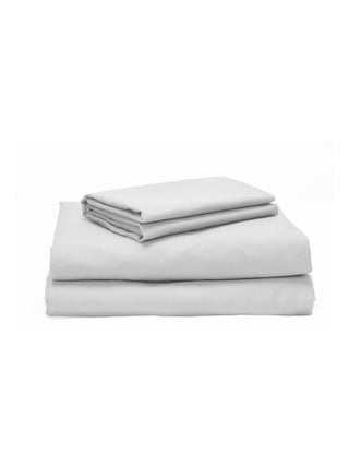 Ensemble de literie en percale blanc 100% coton 200 fils au pouce carré